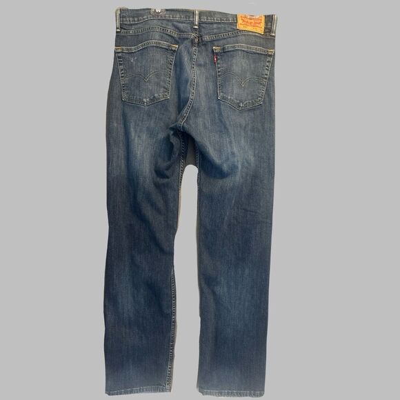 Levis 505 Straight Leg Jeans Men 36x34 Actual 34x33 Regular Fit Med Wash Classic - Picture 3 of 10